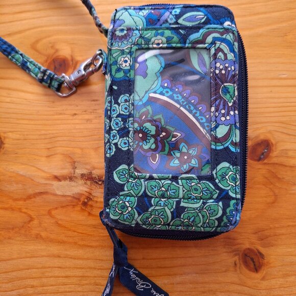 Vera Bradley Handbags - Vera Bradley Navy Blue and Green Wristlet